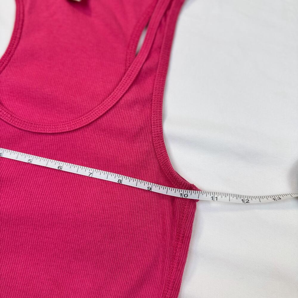 Wet Seal Ribbed Racerback Skinny Longline Tank Top Hot Pink Y2K Women's Medium - Picture 8 of 10